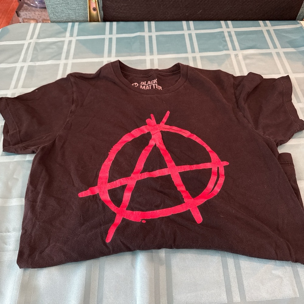 Black Matter Kids Tee with Red Anarchy Symbol